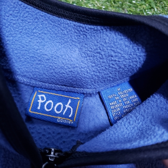 Vintage Disney Sweater Womens Small Gray Pooh Fleeece Pullover 1/4 Zip H1 - Picture 5 of 8